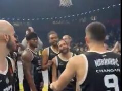 Vanja Marinković i Dvejn Vašington nakon utakmice PARTIZAN-BAYERN_101.jpg
