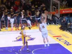 Jokićevo zakucavanje protiv Lejkersa | SportArena.rs Nikola Jokić i Luka Dončić