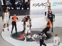 UMALO DA IZBIJE OGROMAN HAOS! Bivši košarkaš Partizana i miljenik Grobara hteo da se bije na utakmici- sudije odmah reagovale i sprečile tuču! FOTO VlG6NDk8