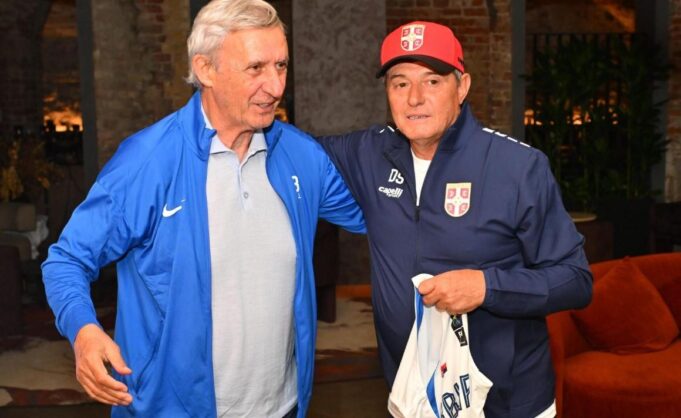 Dragan Stojković Piksi na meču Srbija - Engleska