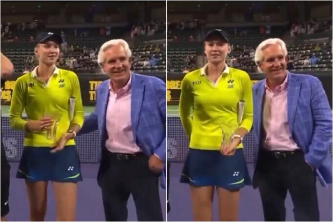 SPONZOR TURNIRA NEPRIKLADNO PIPAO TENISERKU! Isplivao snimak skandala: Lepa Ruskinja sklanjala ruku, njegov osmeh u trenutku nestao!