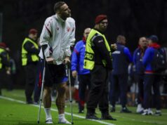 Marko Arnautović nije teže povređen Detalj sa utakmice Braga - Crvena zvezda