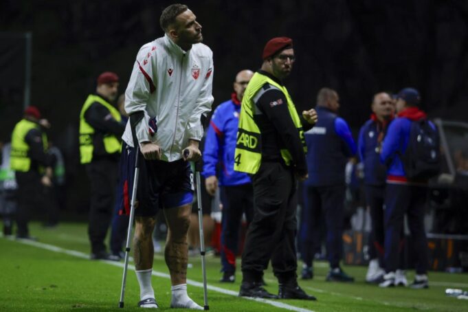 Detalj sa utakmice Braga - Crvena zvezda