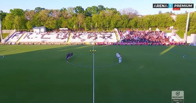 Tužan početak utakmice Čukarički - Crvena zvezda, održan minut ćutanja za večno sećanje