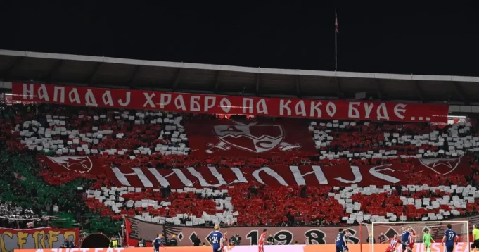 Delije na meču sa Kopenhagenom imale dve koreografije: Jedna za Niš, druga za Republiku Srpsku!